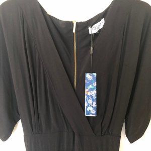 NWT! Black Kimono Wrap Dress, Size 12